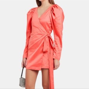 ROTATE BIRGER CHRISTENSEN NO. 31 SATIN WRAP DRESS
